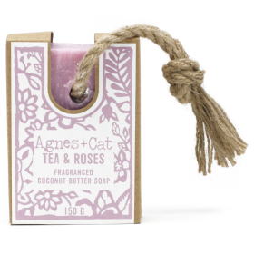 6x Soap On A Rope - Tea & Roses