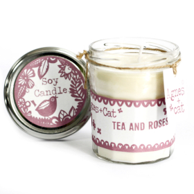 6x Jam Jar Candle - Tea and Roses